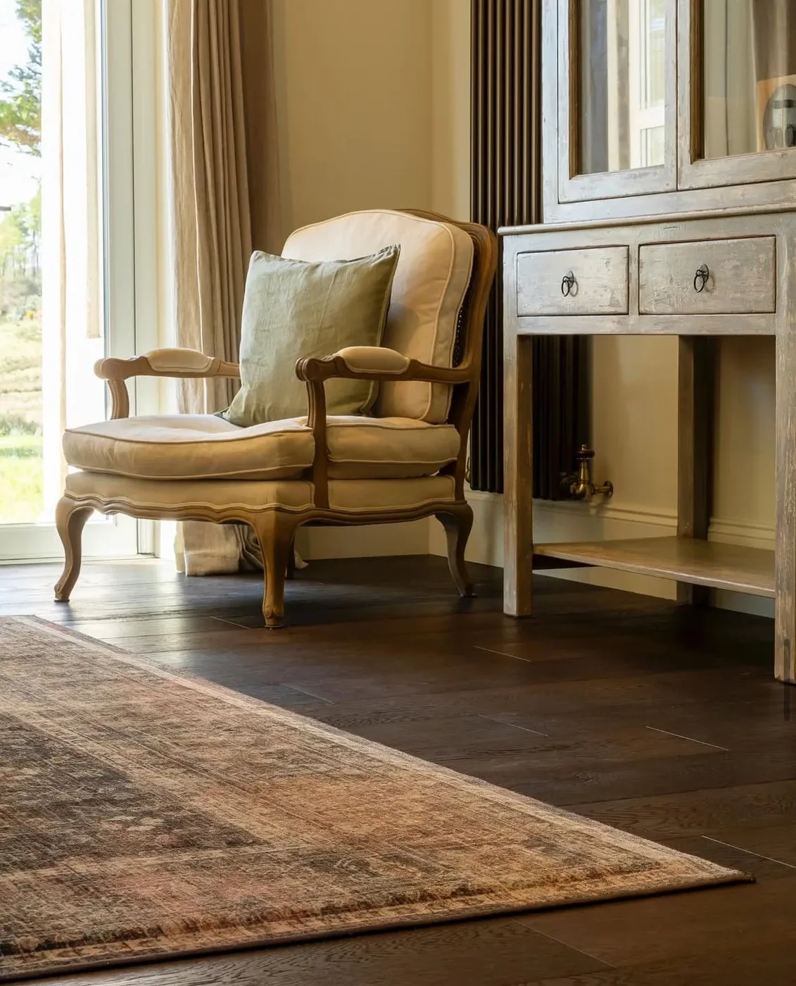 Elegant armchair reading nook